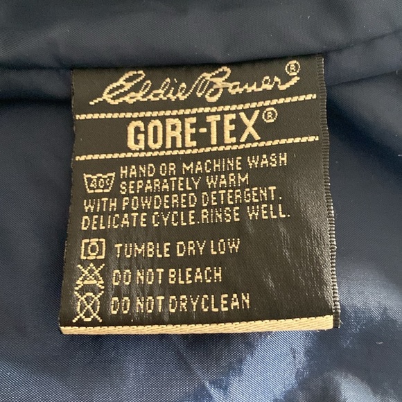 Eddie Bauer EBTEK Gore-Tex Jacket Men`s XL Coat Rain Parka Navy Blue - Picture 11 of 12